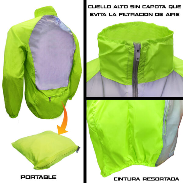 Chaqueta Cortaviento Reflectiva Ciclismo