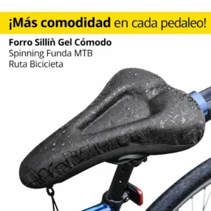Forro Sillín Gel Bicicleta Antideslizante Cómodo MTB Ruta Spinning Impermeable