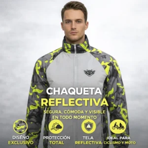 Chaqueta Reflectiva Rompevientos Ciclismo y Moto Owl