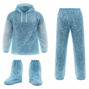 Impermeable Desechable 4 Piezas Chaqueta Pantalón Botas Unisex Portátil