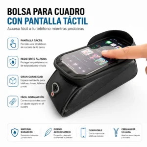 Maletín Porta Celular Impermeable Pro para Bicicleta | Pantalla Táctil y Visera Solar