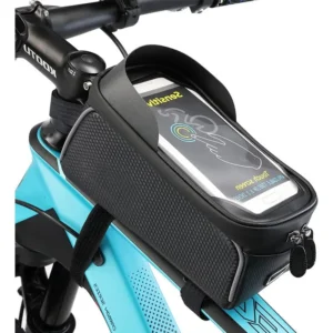 Estuche Alforja Impermeable para Bicicleta | Soporte Táctil TPU y Visera Solar