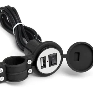 Cargador USB para Motocicleta Impermeable 12V a 5V 2.1A con Interruptor