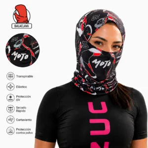 Cuello Protector Multiuso Largo | Balaclava Buff en Lycra para Moto y Ciclismo