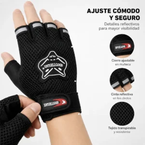 Guantes Multideporte Owl Riders | Antideslizantes con Reflectivo para Ciclismo, Moto y Gym