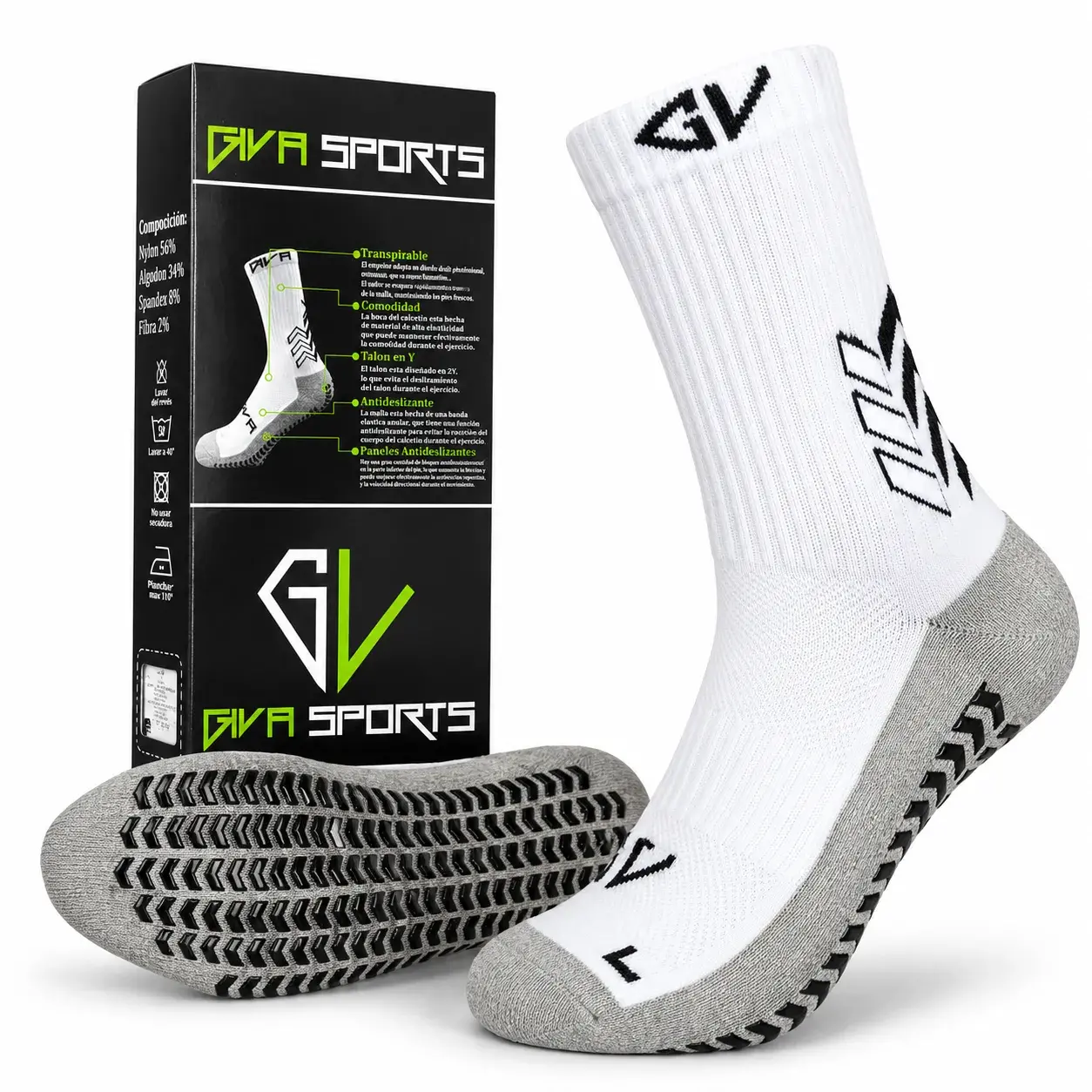 Medias Deportivas Antideslizantes Giva Sports Grip Calcetines Fitness Gym Fútbol Pilates