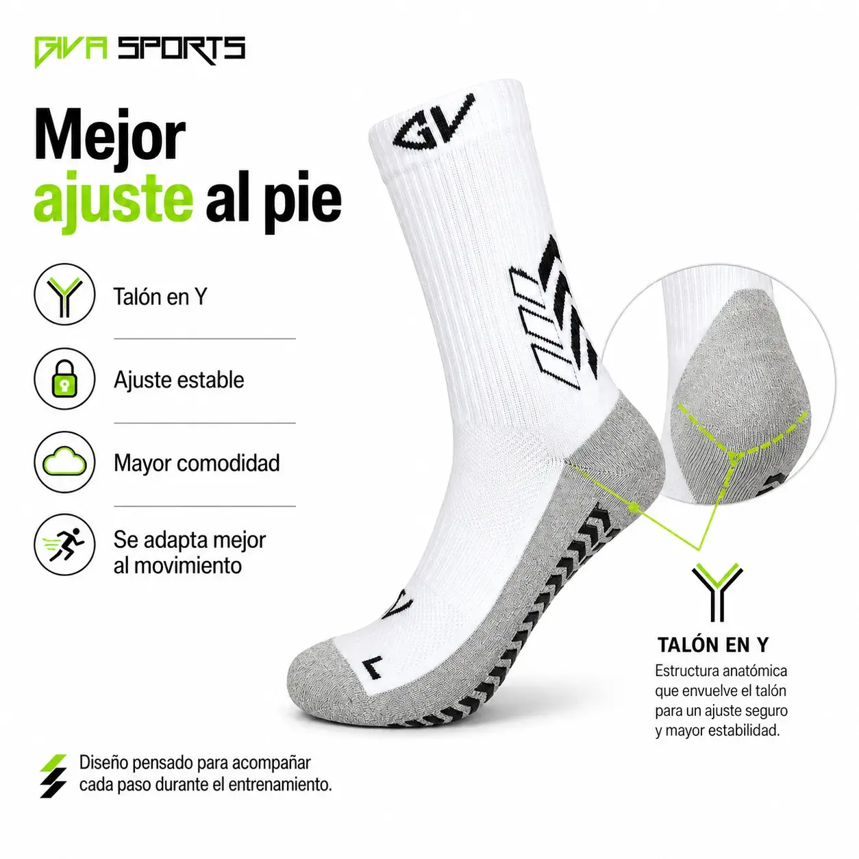 Medias Deportivas Antideslizantes Giva Sports Grip Calcetines Fitness Gym Fútbol Pilates - Image 6