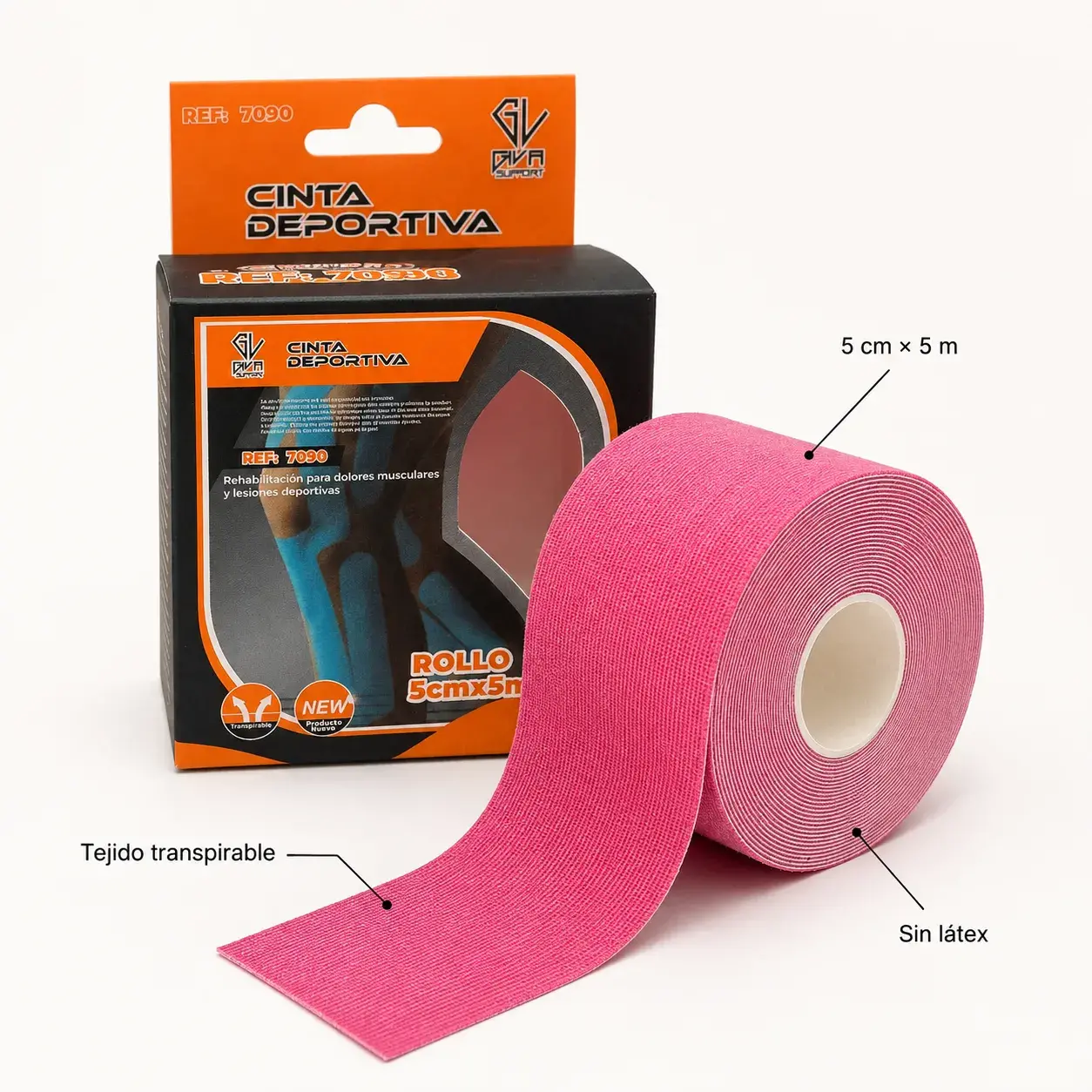 Cinta Kinesiológica Deportiva Giva Support de 5 cm x 5 m - Image 5