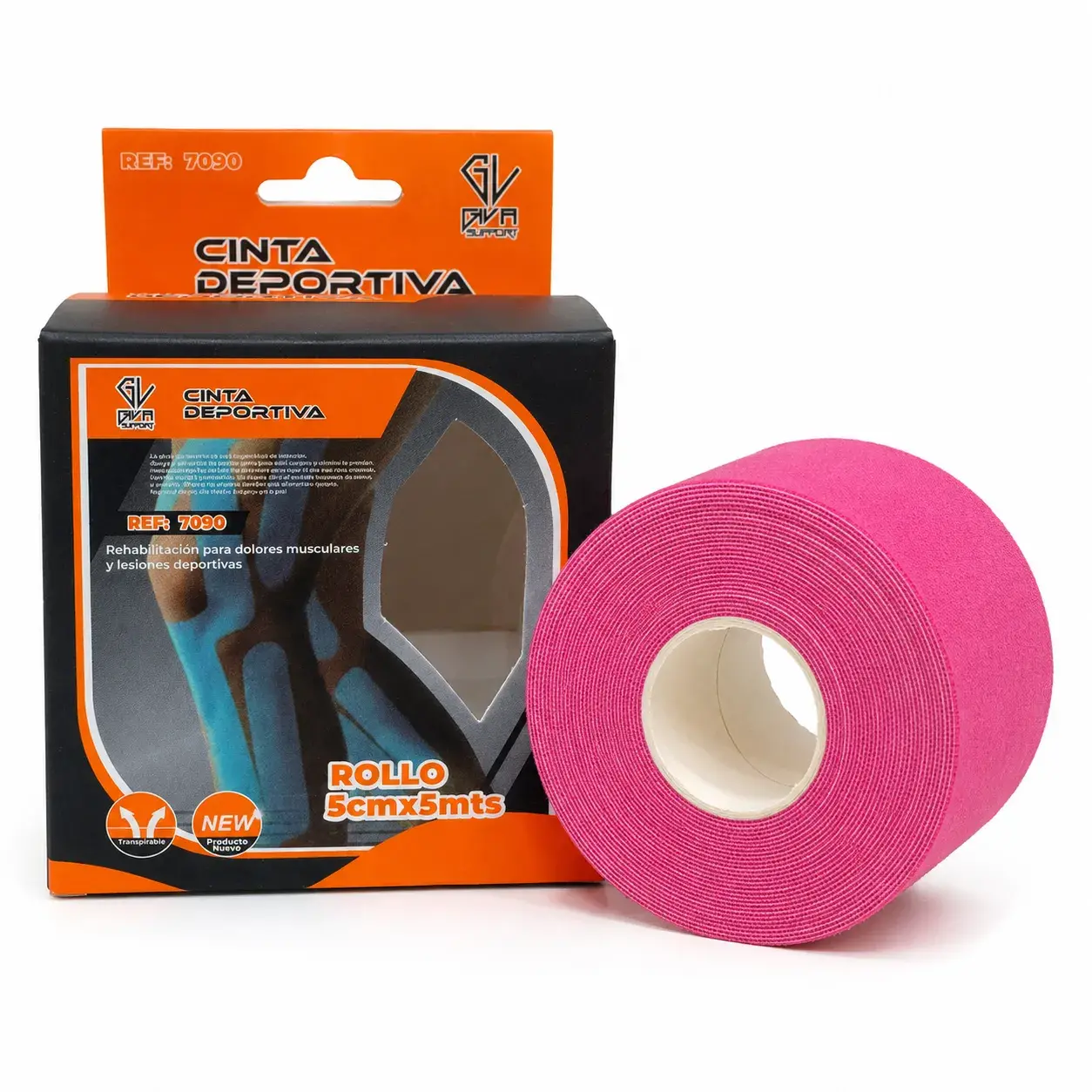 Cinta Kinesiológica Deportiva Giva Support de 5 cm x 5 m